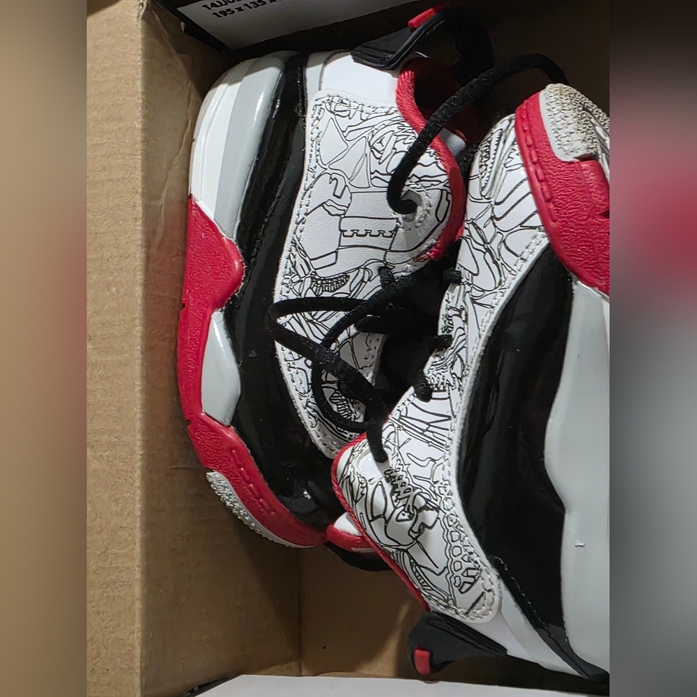 Red and Black Graphic High-Top Sneakers